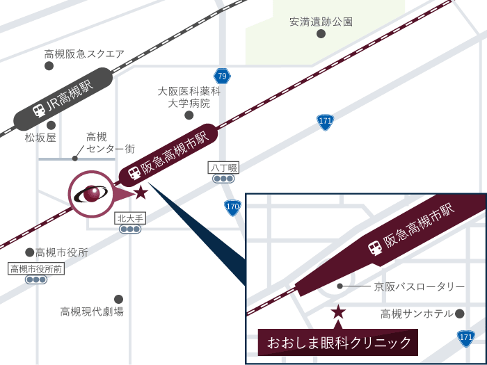 おおしま眼科クリニック アクセスマップ