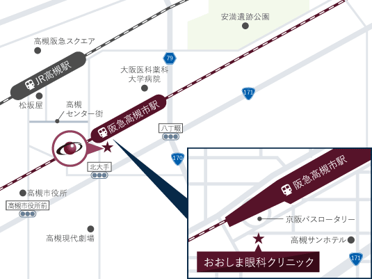 おおしま眼科クリニック アクセスマップ