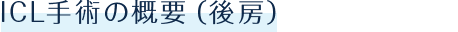 ICL手術の概要（後房）